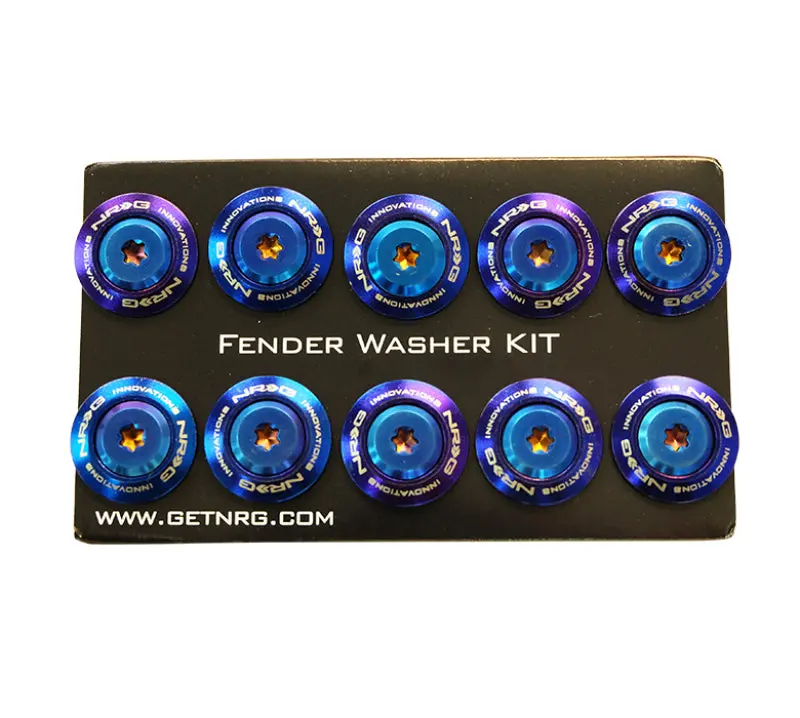 Nrg Fender Washer Kit (Ti Series) M6 Bolts For Plastic (Ti Burn Washer/Ti Burn Screw) - Set Of 10 2