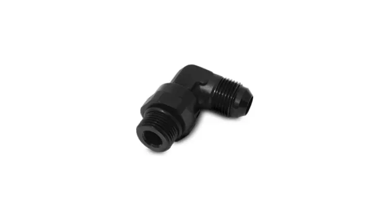 Vibrant -8An Male Flare To Male -10 Orb Swivel 90 Degree Adapter - Anodized Black 1