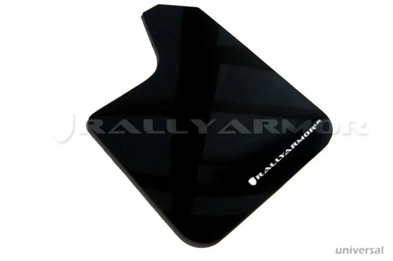 Rally Armor Universal Fit (No Hardware) Black Ur Mud Flap W/ White Logo 1