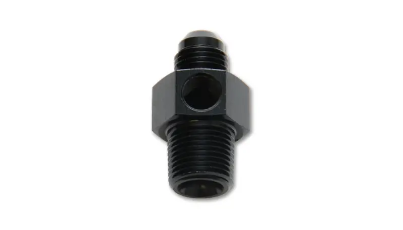Vibrant -6An Male To 1/4In Npt Male Union Adapter Fitting W/ 1/8In Npt Port 2
