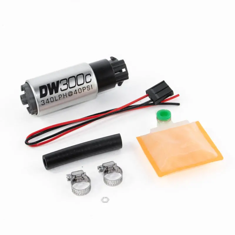 Deatschwerks 340Lph Dw300c Compact Fuel Pump W/ Universal Install Kit (W/ Mounting Clips) 1