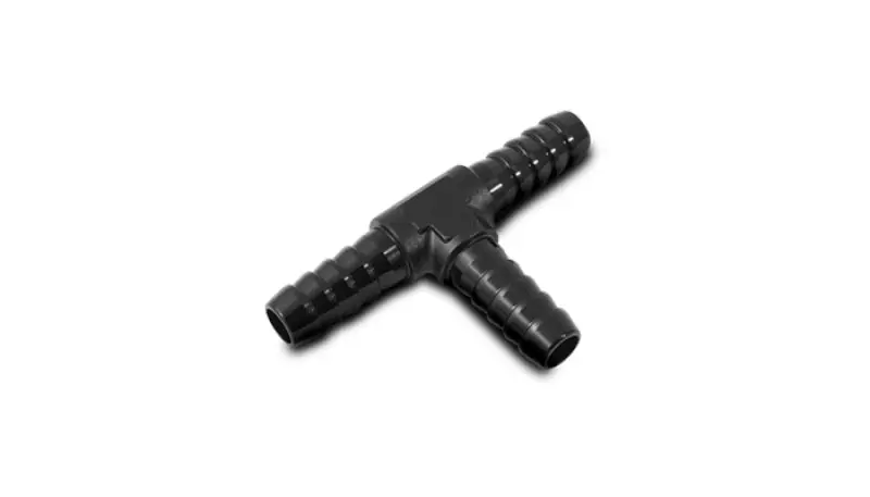 Vibrant 1/8In Barbed Tee Adapter- Black Anodized 1