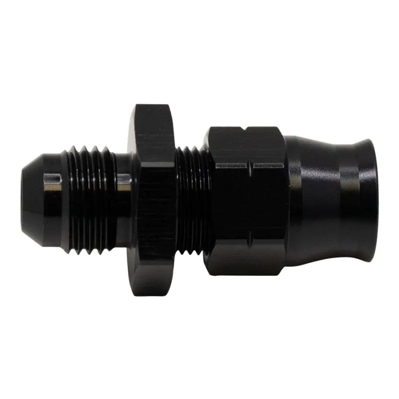 Deatschwerks 6An Male Flare To 3/8In Hardline Compression Adapter - Anodized Matte Black 1