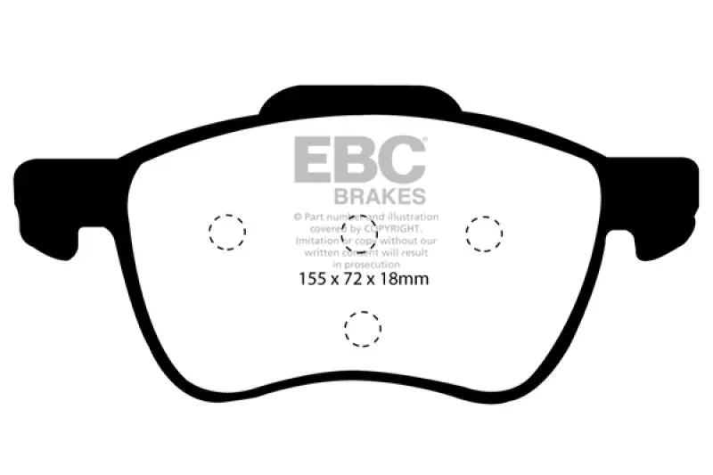 Ebc 01-05 Volvo S60 2.3 Turbo T5 Redstuff Front Brake Pads 1