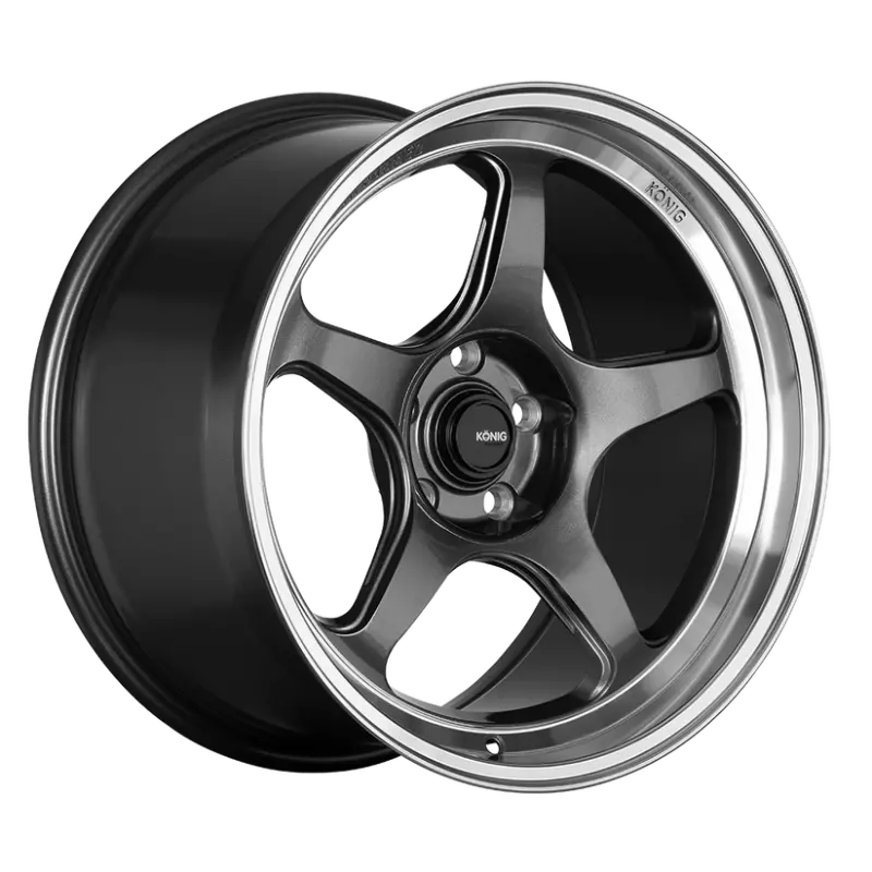 Konig Hyperspec 15X7 4X100 Et35 Anthracite Metallic Wheel W/ Mirror Machined Lip (Knurled Bead) 1