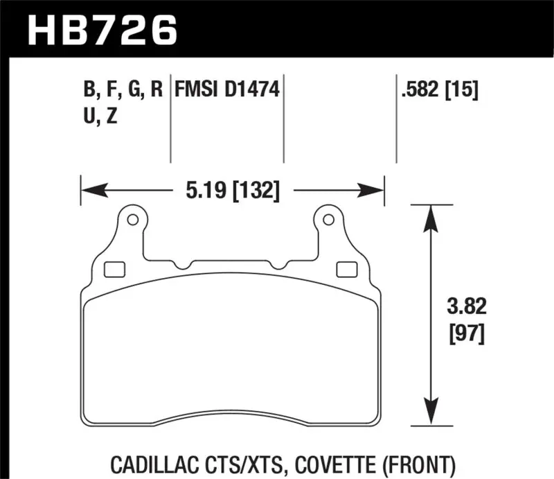 Hawk 10-17 Chevrolet Camaro Hp+ Compound Front Brake Pads 1