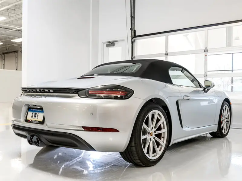 Awe Tuning Porsche 718 Boxster / Cayman Track Edition Exhaust - Diamond Black Tips 2