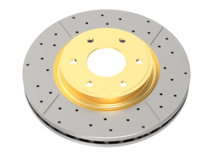 Dba 13-21 Land Rover Range Rover (L405) Front Drilled & Slotted Street Series Rotor W/Gold Hat 1