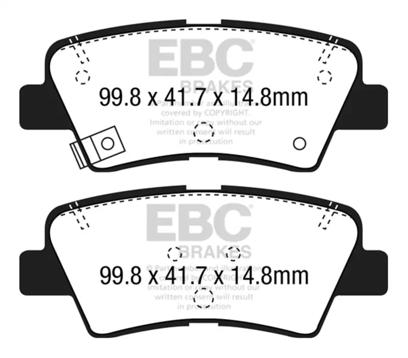 Ebc 12+ Hyundai Elantra Gt 2 Yellowstuff Rear Brake Pads 1