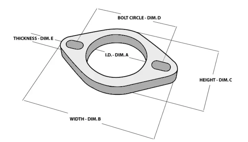 Vibrant 2-Bolt T304 Ss Exhaust Flanges (2.5In I.D.) - 5 Flange Bulk Pack 1