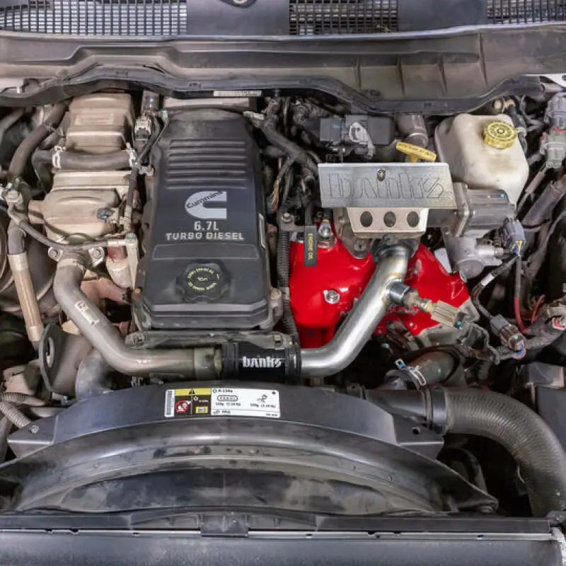 Banks Power 13-18 Dodge Ram 6.7L Monster-Ram Intake System W/Fuel Line-Chassis Cab Red 2