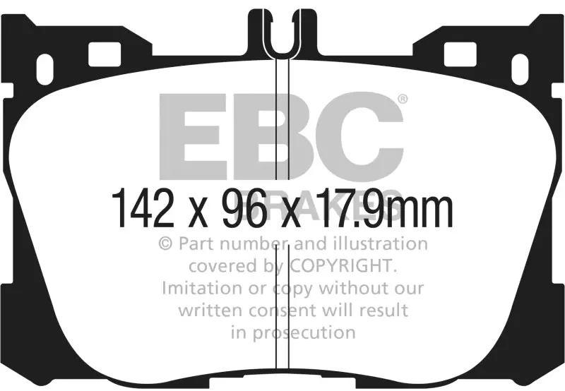 Ebc 2017+ Mercedes-Benz E300 (W213) 2.0L Turbo Redstuff Front Brake Pads 1