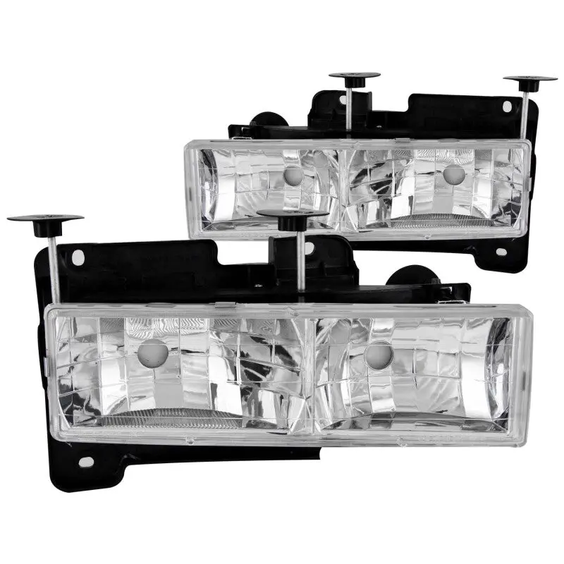 Anzo 1988-1998 Chevrolet C1500 Crystal Headlights Chrome W/O Bulbs 1