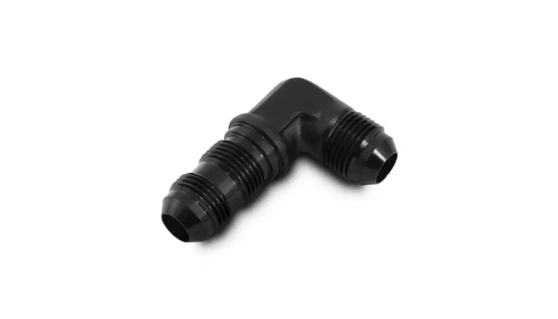 Vibrant -16An Bulkhead Adapter 90 Deg Elbow Fitting - Anodized Black 1