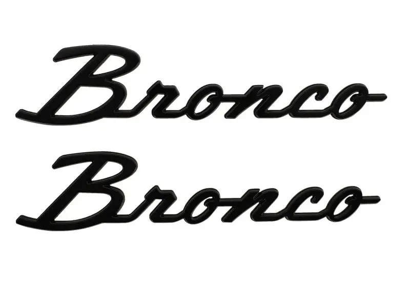 Ford Racing 21-24 Bronco Classic Script Fender Badge Kit - Gloss Black 2
