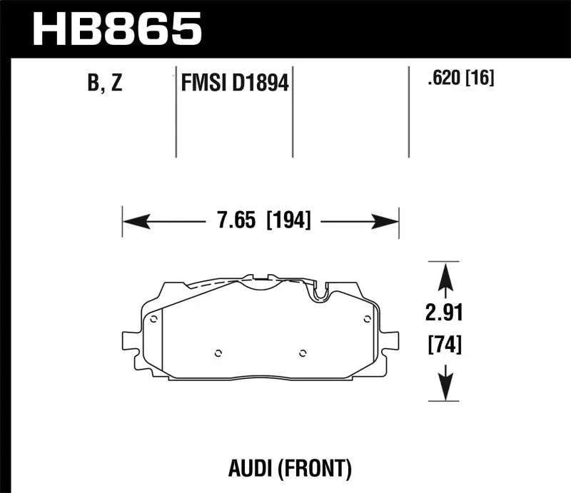 Hawk 18-19 Audi S5 Performance Ceramic Street Front Brake Pads 2