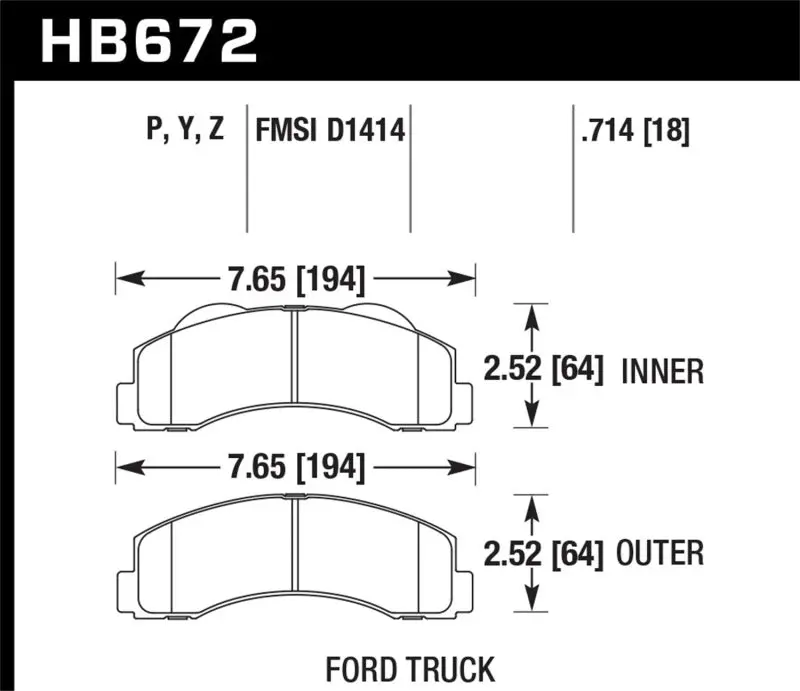Hawk 10-11 Ford Expedition/F-150 Svt Raptor / 10-11 F-150 Lts Front Street Brake Pad 2