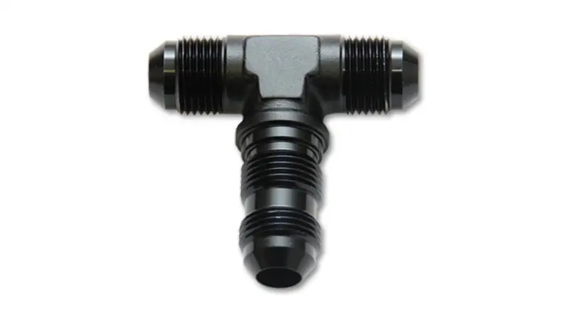 Vibrant -10An Bulkhead Adapter Tee Fitting - Anodized Black Only 2