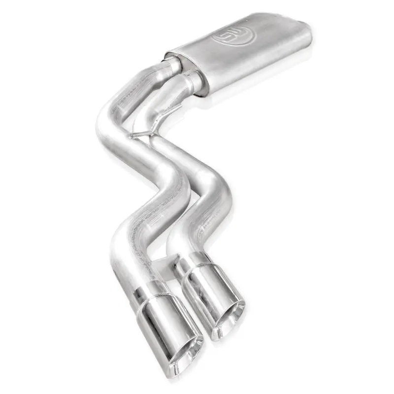 Stainless Works 2015-18 F-150 Exhaust X-Pipe Resonator Muffler Exits In Front Of Passenger Rear Tire 2