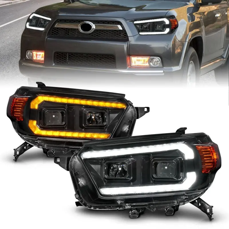 Anzo 10-13 Toyota 4Runner Projector Headlights - Black 2