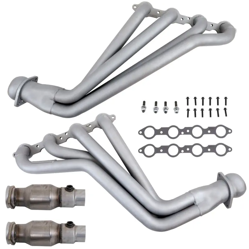 Bbk 10-15 Camaro Ls3 L99 Long Tube Exhaust Headers With Converters - 1-3/4 Chrome 1