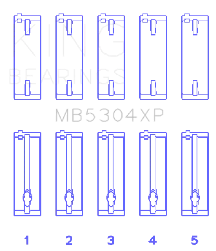 King Engine Bearings Mazda B6/B6-T/Zm/B3/B5 Main Bearing Set - Size Std 2