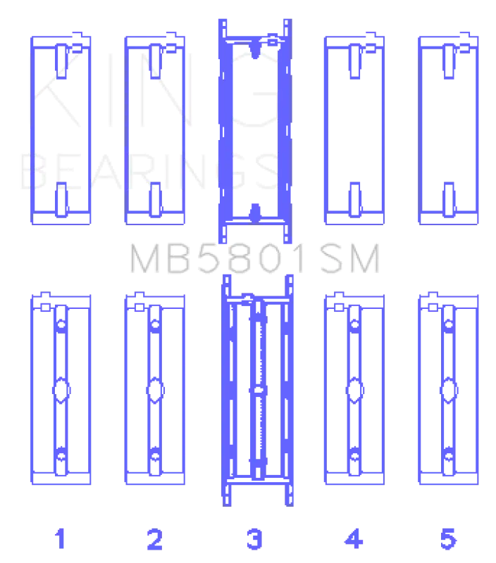 King Engine Bearings Bmw S63 Crankshaft Main Bearing Set 1