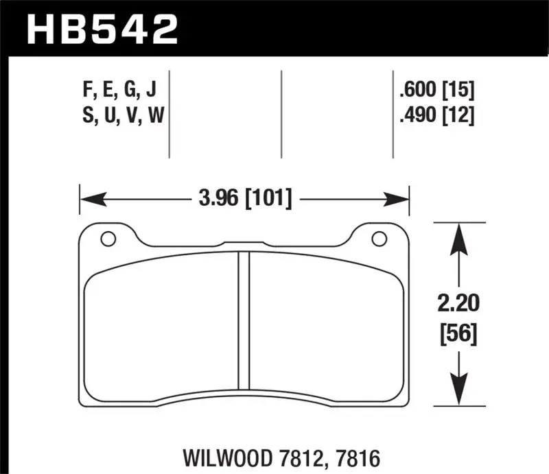 Hawk Wilwood (7812/7816) Er-1 Motorsports Brake Pad Set 1