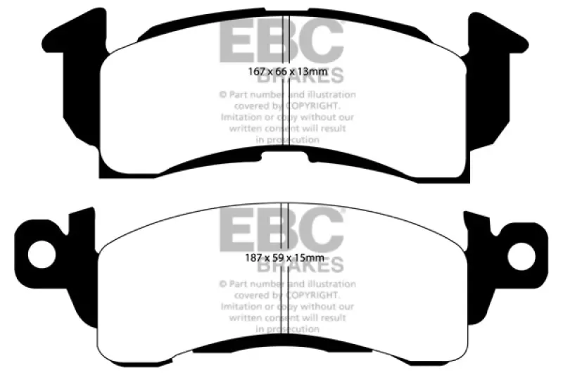 Ebc 73-74 Buick Apollo 4.1 Redstuff Front Brake Pads 2