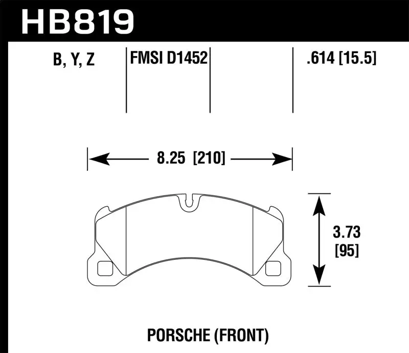 Hawk 11-13 Porsche Cayenne Hps 5.0 Front Brake Pads 2