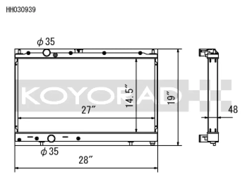 Koyo 97-00 Mitsubishi Evolution 4/5/6 Turbo (Mt) Radiator *For Use With 03-07 Evo Fan Shroud Only* 1