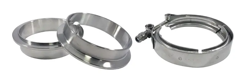 Torque Solution Stainless Steel V-Band Clamp & Flange Kit - 3In (76Mm) 1