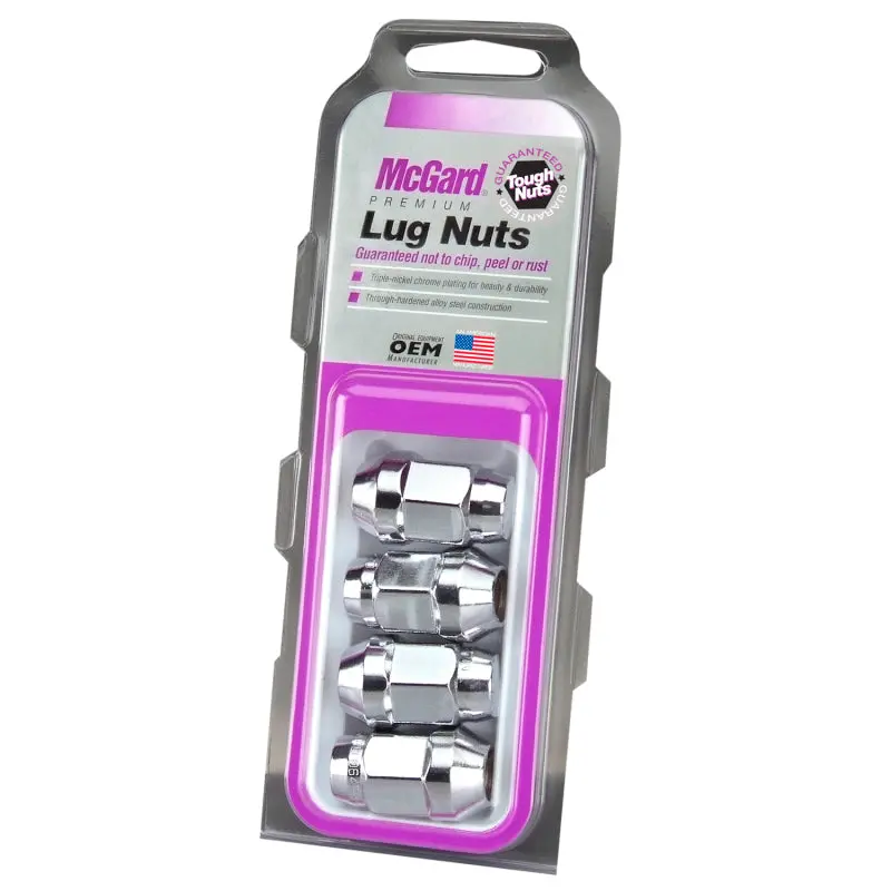 Mcgard Hex Lug Nut (Cone Seat Bulge Style) M12x1.5 / 3/4 Hex / 1.45In. Length (4-Pack) - Chrome 2