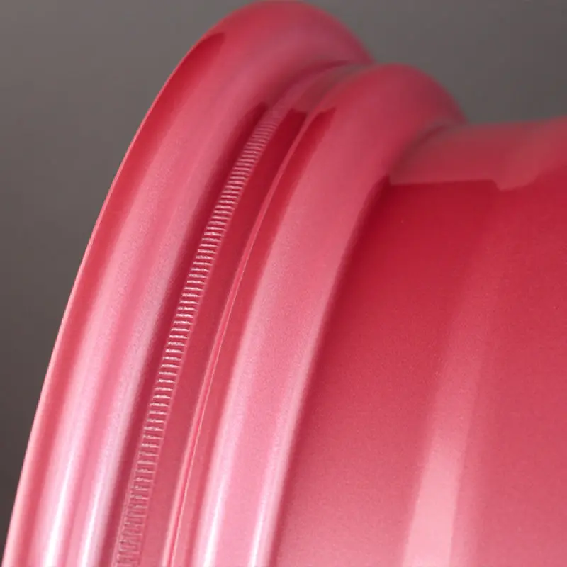 Gram Lights 57Cr 18X8.5 +37 5X114.3 Sakura Pink Wheel (W/ Center Cap & No. 21 Bk Air Valve) 2