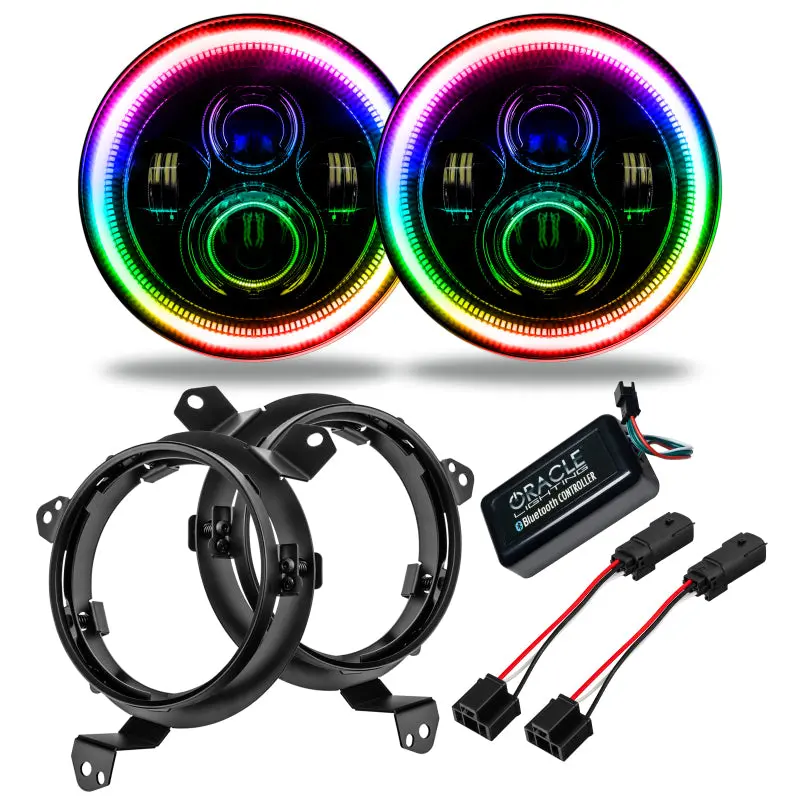 Oracle Jeep Wrangler Jl/Gladiator Jt 7In. High Powered Led Headlights (Pair) - Dynamic 1