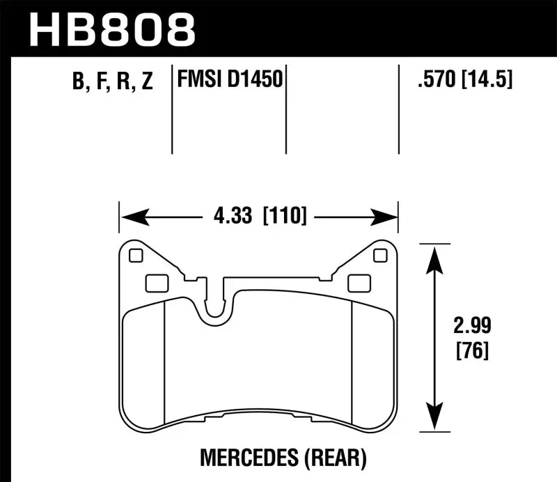 Hawk 10-15 Mercedes-Benz E63 Amg / 14-16 Mercedes-Benz E63 Amg S Ceramic Street Rear Brake Pads 1