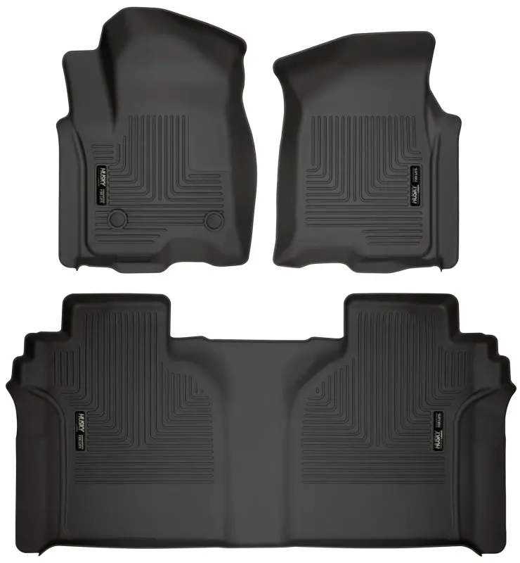 Husky Liners 19-23 Chevrolet Silverado 1500 Crew Cab Weatherbeater Blk Front & 2Nd Seat Floor Liners 1