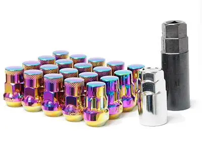 Wheel Mate Muteki Sr35 Close End Lug Nuts W/ Lock Set - Neon 12X1.50 35Mm 1