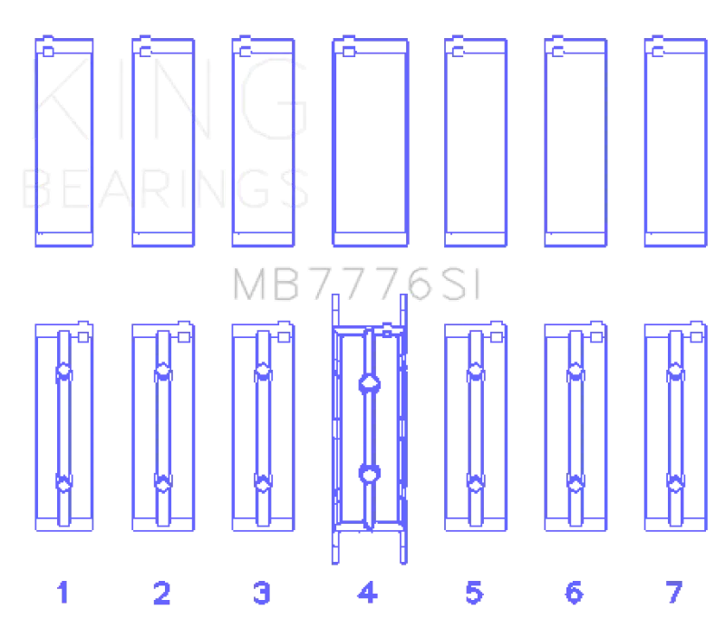King Engine Bearings Bmw N55b30a/N53b30a/N52b30a Main Bearing Set - Size +0.25Mm 2