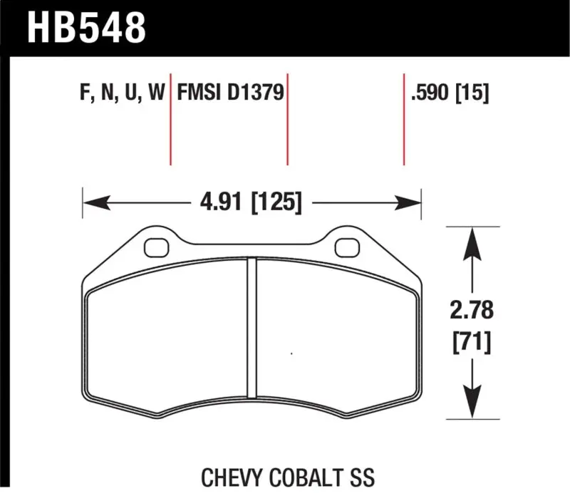 Hawk 08-10 Chevrolet Cobalt / Hhr Hps 5.0 Front Brake Pads 2