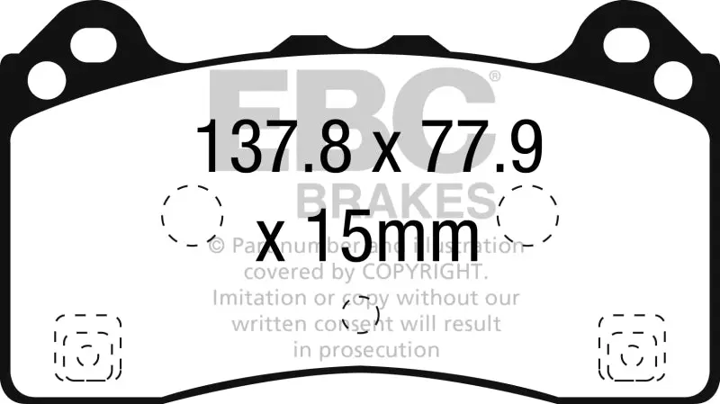 Ebc 15-16 Ford Focus Rs Yellowstuff Front Brake Pads 1