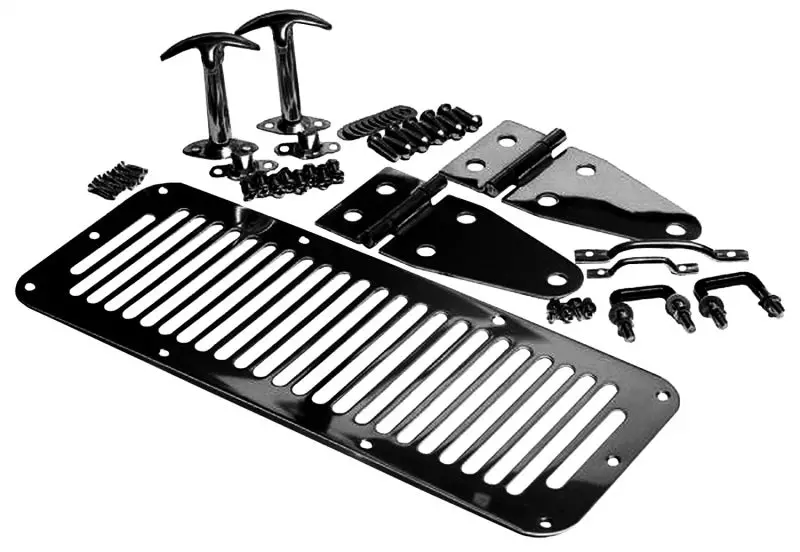 Rampage 1987-1995 Jeep Wrangler(Yj) Hood Set - Black 1