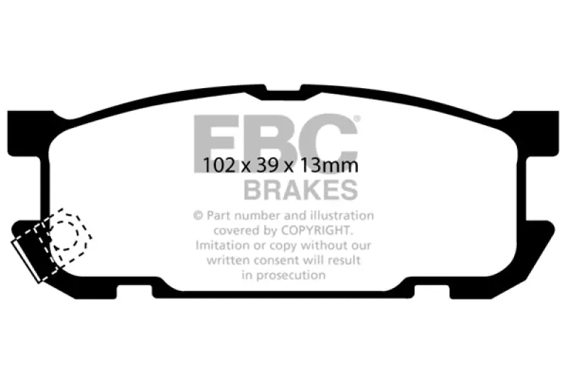 Ebc 01-03 Mazda Miata Mx5 1.8 (Sports Suspension) Yellowstuff Rear Brake Pads 1