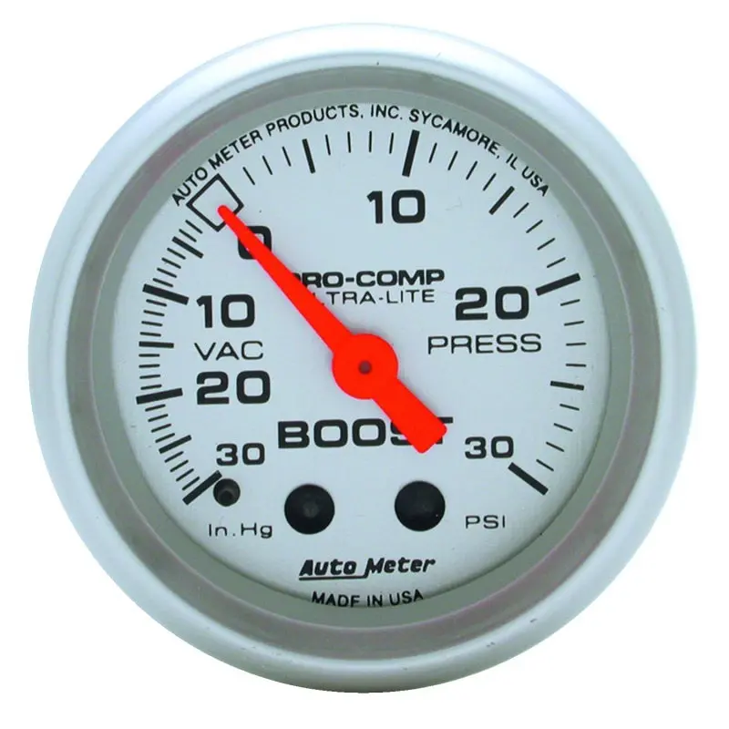 Autometer Ultra-Lite 52Mm 30 Psi Mechanical Boost Gauge 1