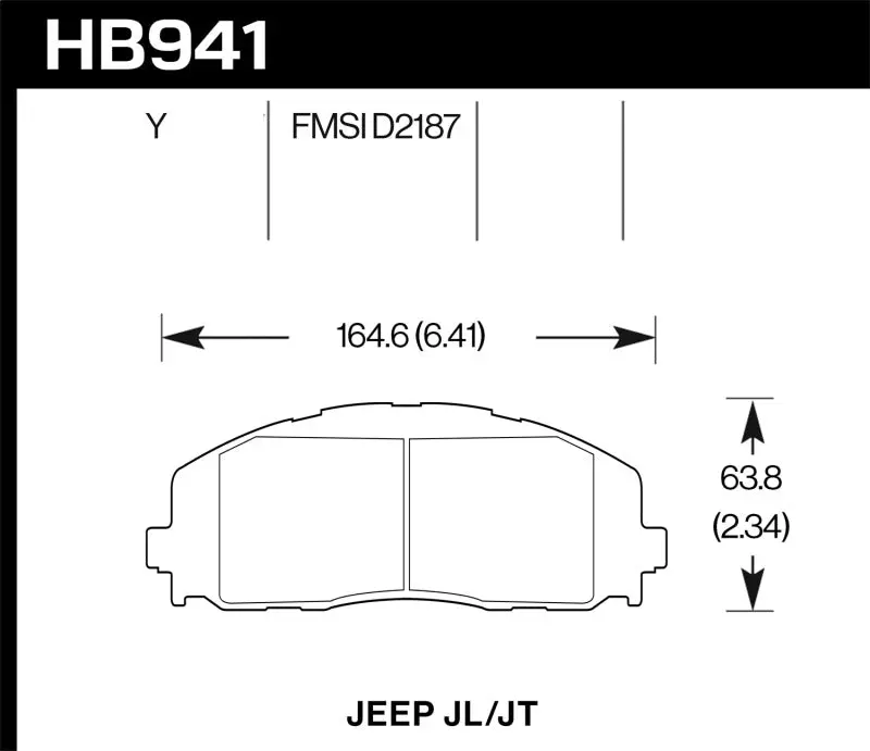Hawk 2018 Jeep Wrangler Rubicon Lts Street Front Brake Pads 2