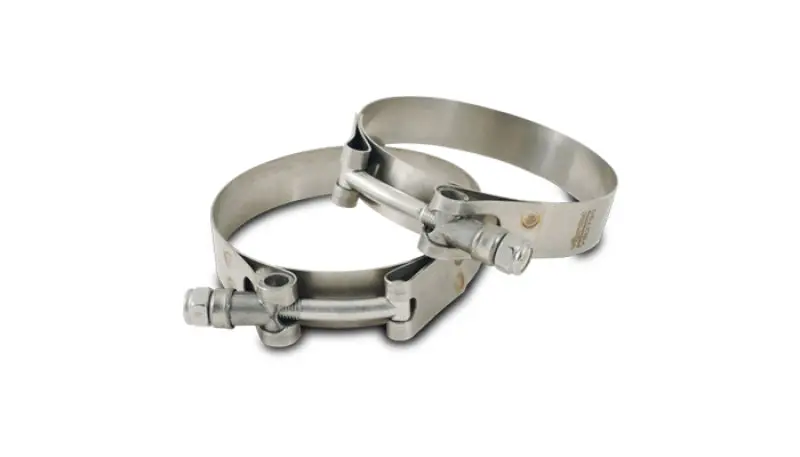 Vibrant Stainless Steel T-Bolt Clamps - Clamp Range 1.65In-1.89In (2 Pack) 2