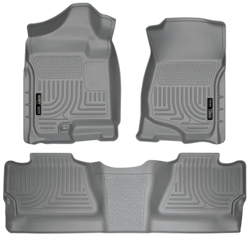 Husky Liners 07-12 Chevy Silverado/Gmc Sierra Crew Cab Weatherbeater Combo Gray Floor Liners 1