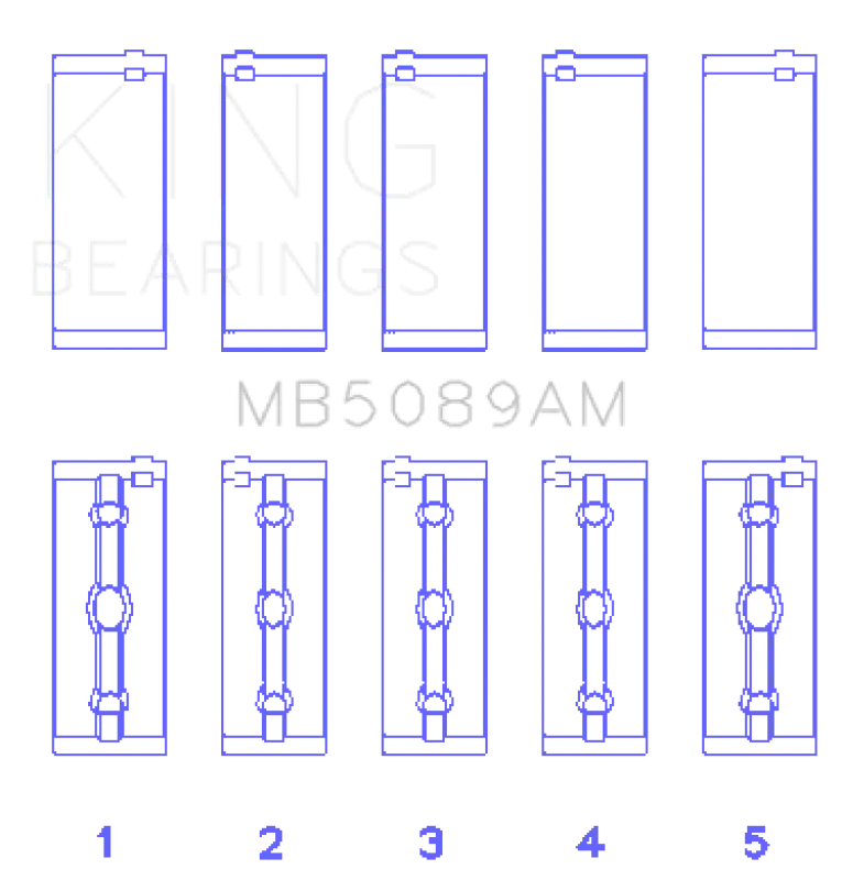 King Engine Bearings Toyota 1Rz Crankshaft Main Bearing Set - Size Std 1