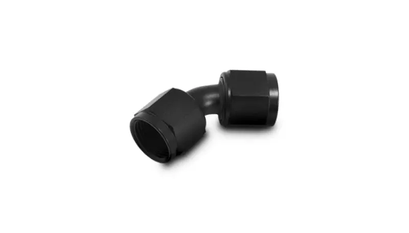 Vibrant -8An X -8An Female Flare Swivel 45 Deg Fitting ( An To An ) -Anodized Black Only 2