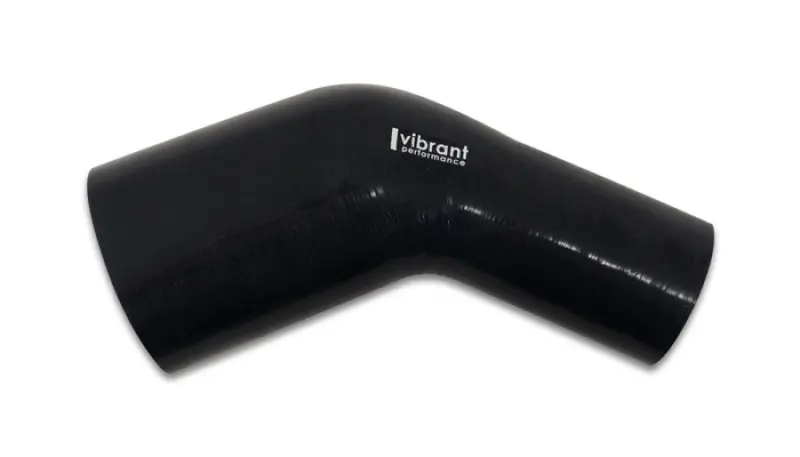 Vibrant 3.25In X 3.00In In/Out 45 Degree Black Silicone Transition Hose 2